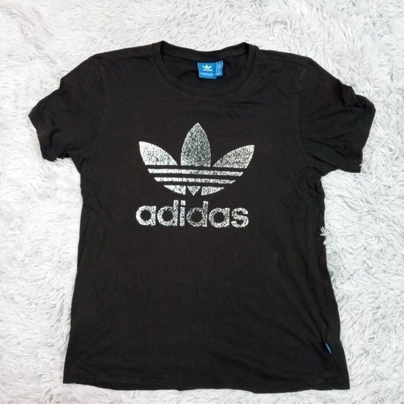 Adidas Mens Shirt Tee Black XS Trefoil Logo Crew Neck Short Sleeve‎ - Picture 1 of 7